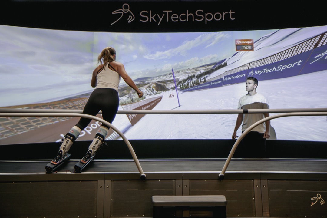 Ski simulator session at Home Mountain